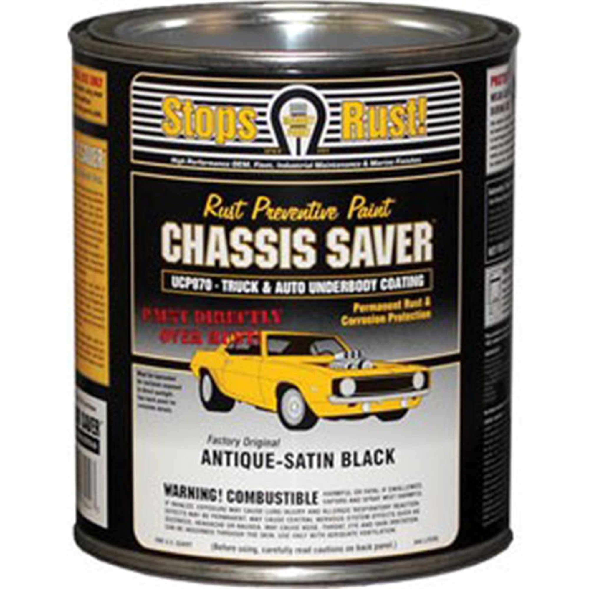 Magnet Paint & Shellac Chassis Saver — Satin Black, High Solids, VOC Compliant, 1-Qt., Model# MPCUCP970-04